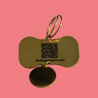 Placa Huesito Nácar Doble Dorado